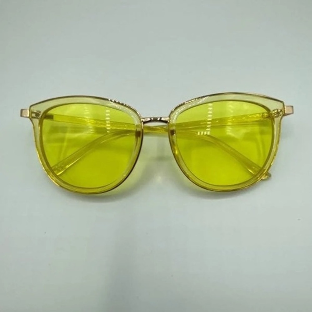 Yellow Lens Metal Sunglasses